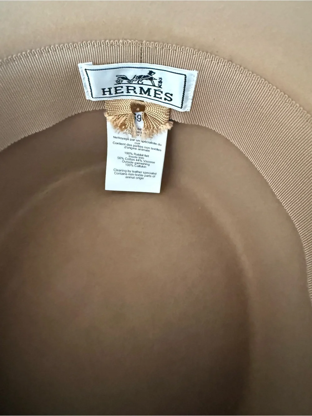 Hermes Hampton Hat with Kelly Belt in Gold - Picture 2 of 5